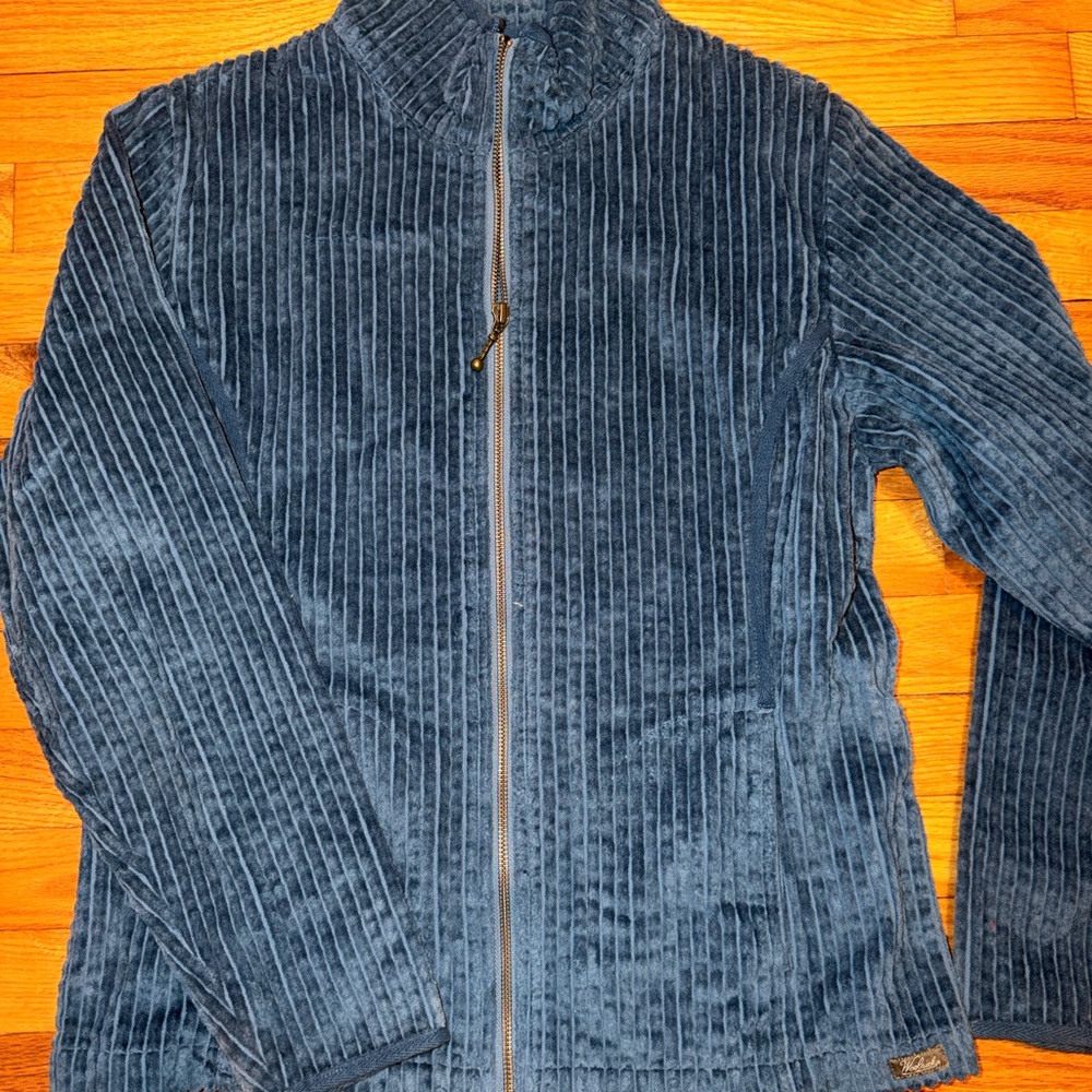 Woolrich 100% Cotton Textured Blue Jacket
